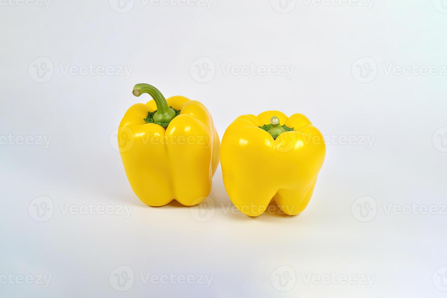 a group of yellow bell pepper isolated on white background. photo
