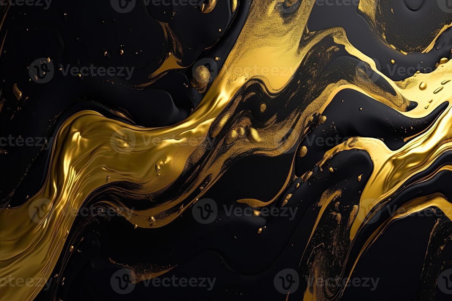 Luxury abstract background liquid black and gold marble texture. photo