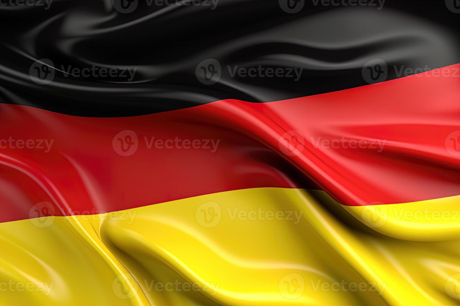 black, red, and gold background, waving the national flag of Germany, waved a highly detailed close-up. photo