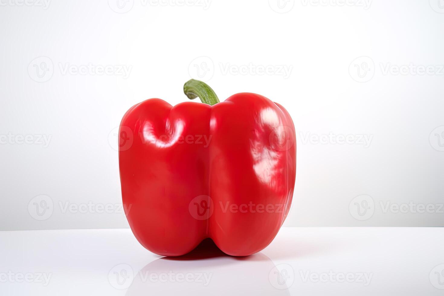 red bell pepper isolated on white background. photo