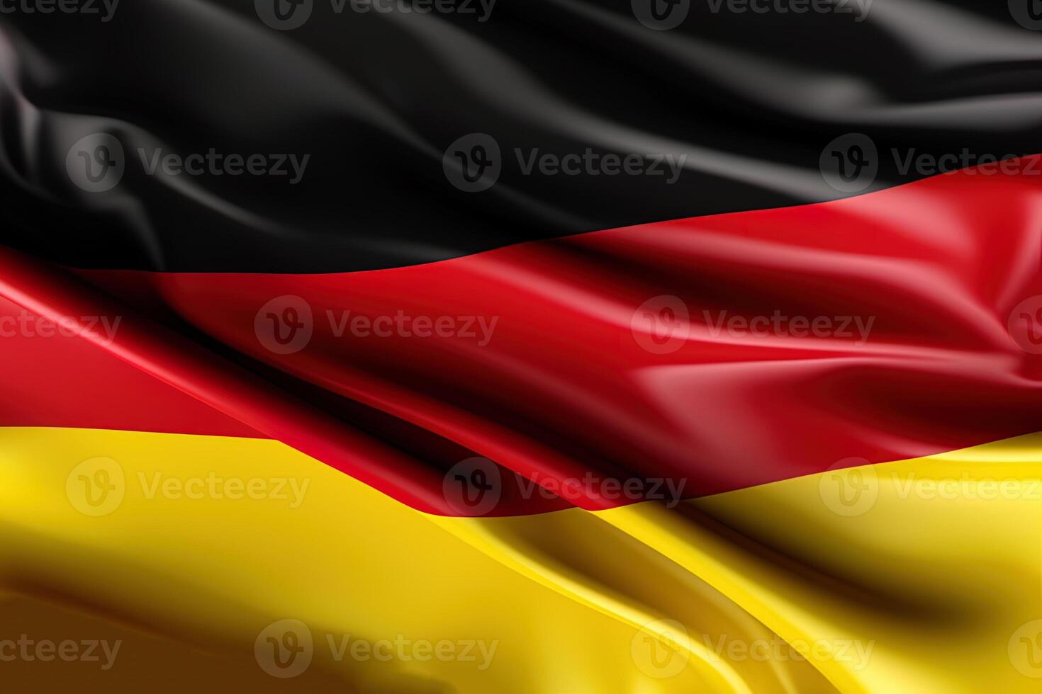 negro, rojo, y oro fondo, ondulación el nacional bandera de Alemania, saludó un muy detallado de cerca. ai generado foto