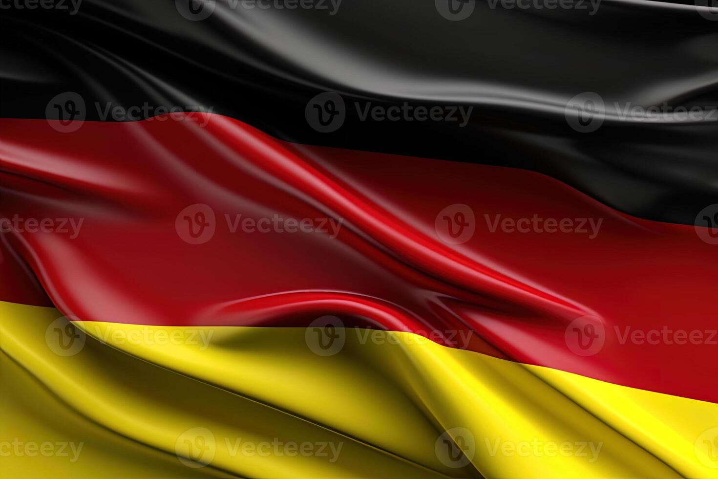 negro, rojo, y oro fondo, ondulación el nacional bandera de Alemania, saludó un muy detallado de cerca. ai generado foto