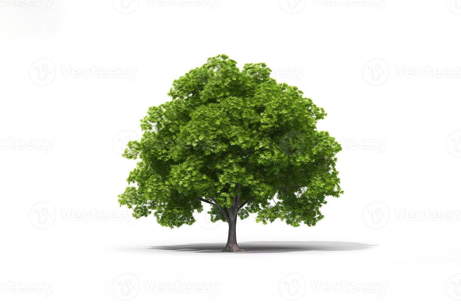 Green tree isolated on white background. photo