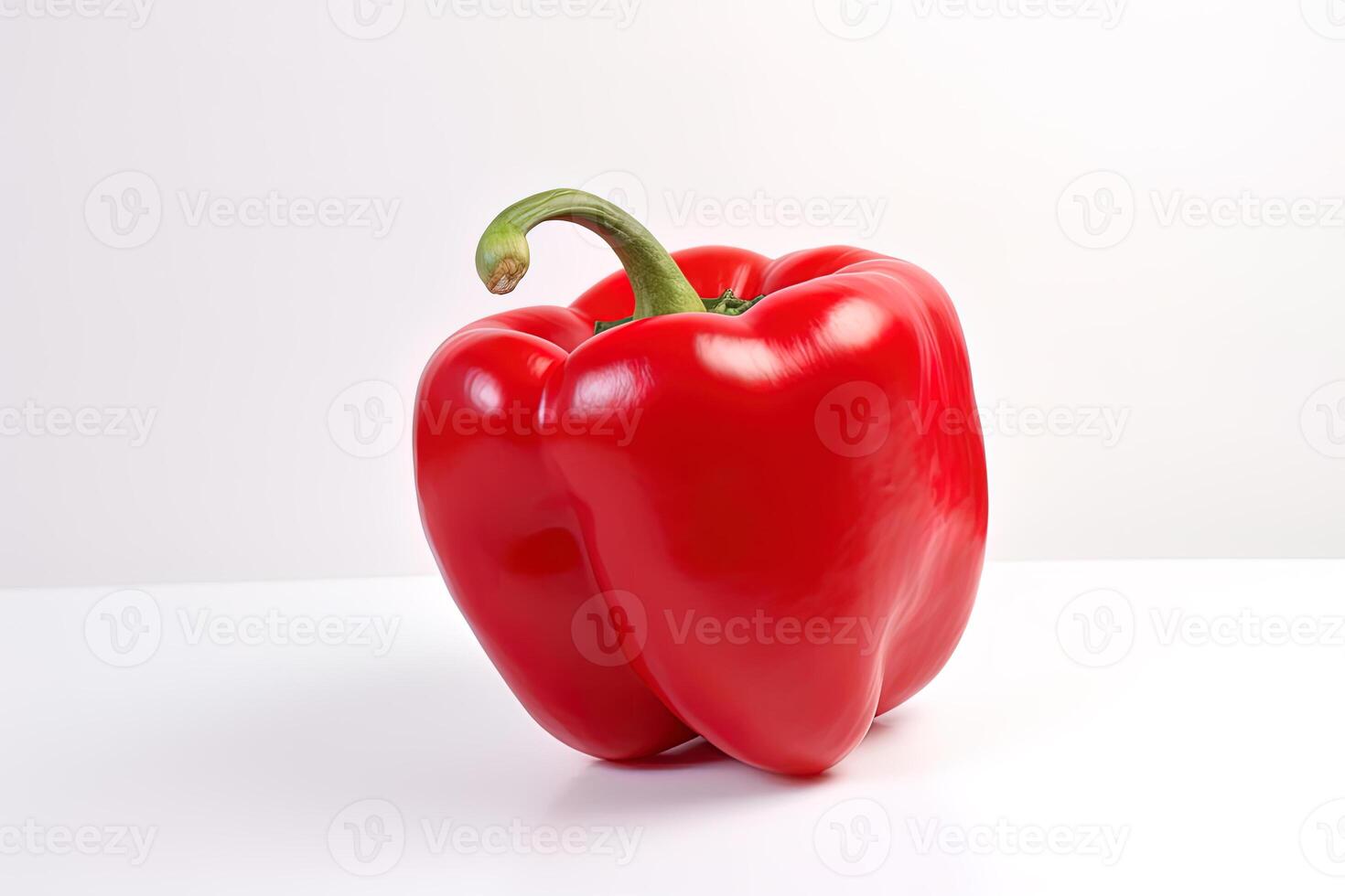 red bell pepper isolated on white background. photo