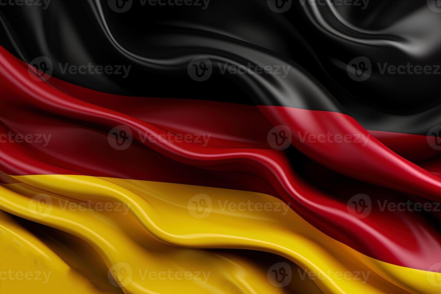 black, red, and gold background, waving the national flag of Germany, waved a highly detailed close-up. photo