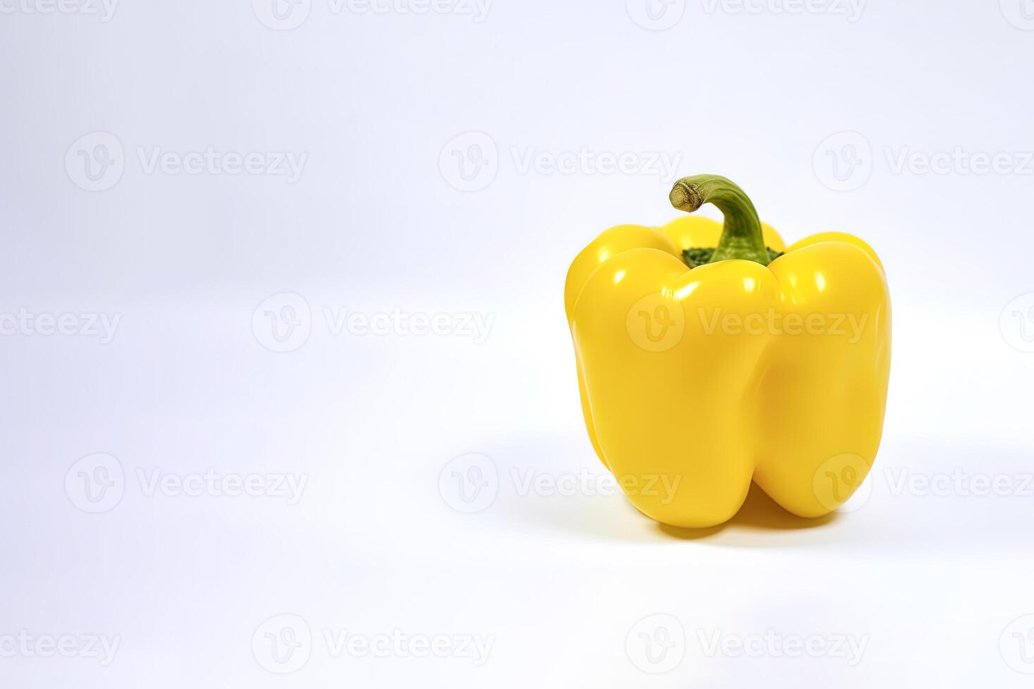 yellow bell pepper isolated on white background with copy space. photo