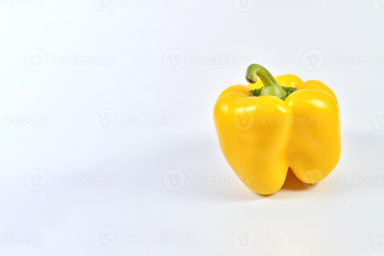 yellow bell pepper isolated on white background with copy space. photo
