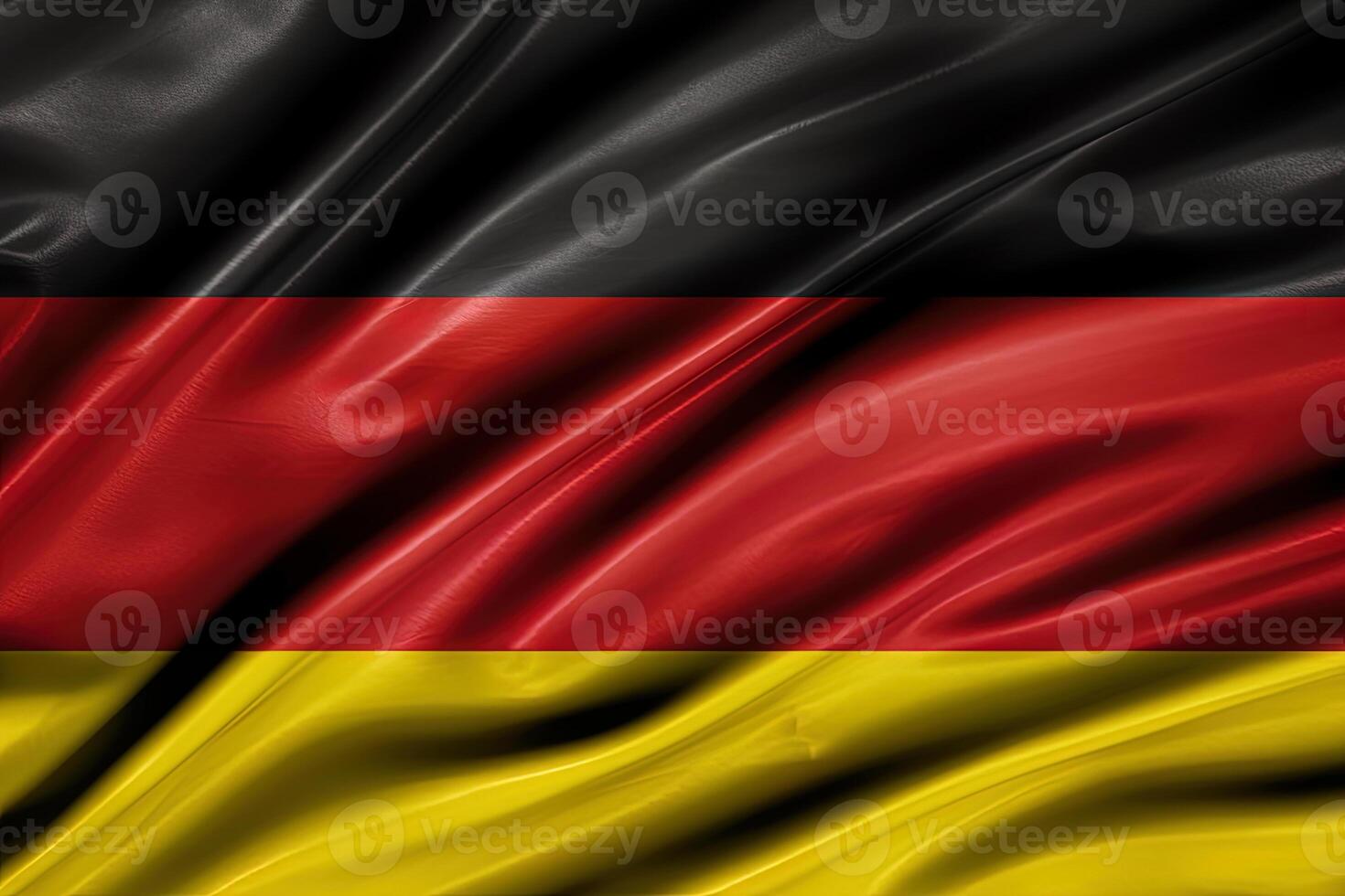 negro, rojo, y oro fondo, ondulación el nacional bandera de Alemania, saludó un muy detallado de cerca. ai generado foto