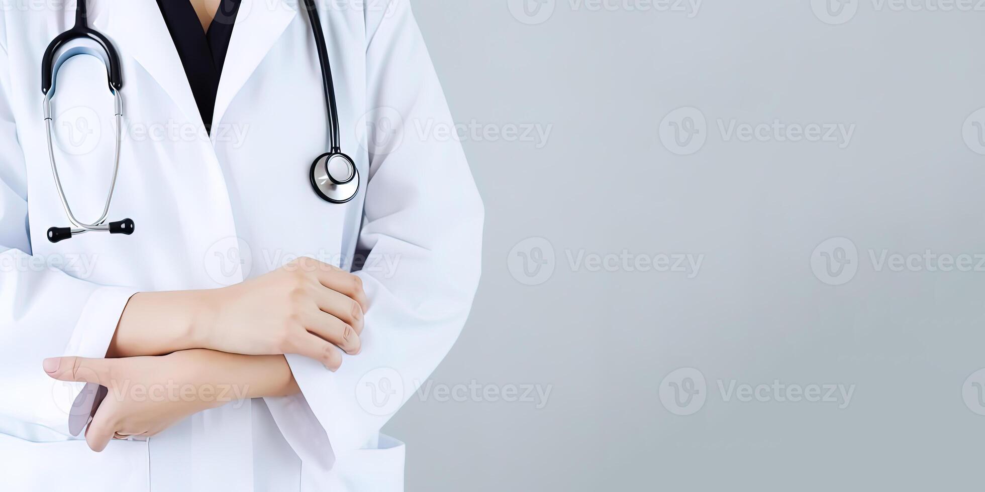 A Doctors White Lab Coat on a hanger and hook with Stethoscope Stock Photo   Alamy