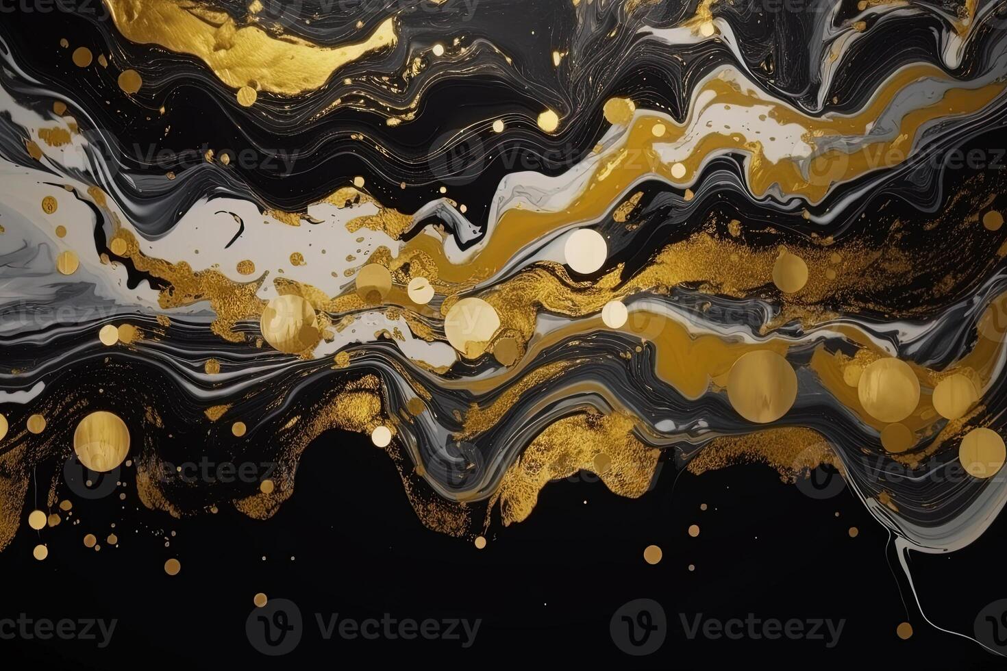 Luxury abstract background liquid black and gold marble texture. photo