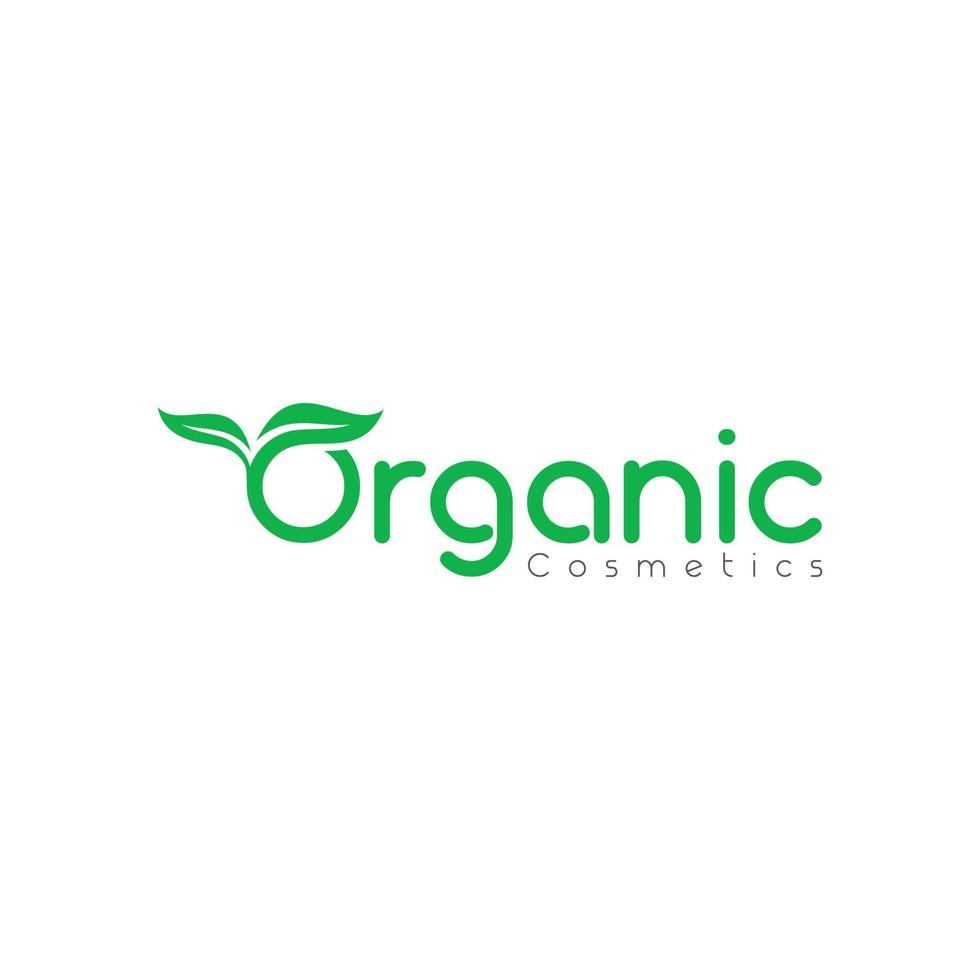 Simple, Creative And Modern Organic Logo Vector Illustration Template. Colour Green And Gray.