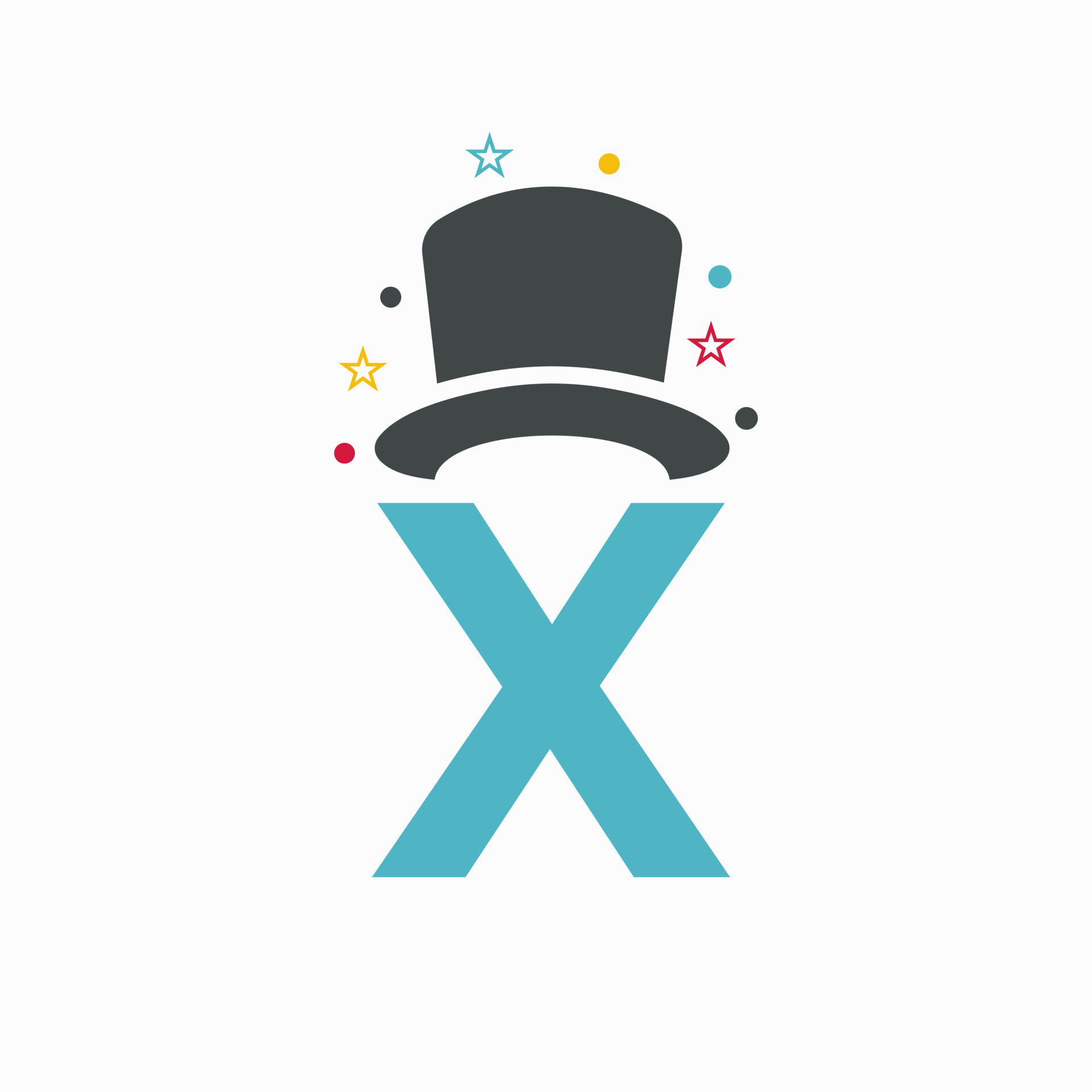 Letter X Magic Hat Logo Design. Magician Symbol Vector Template