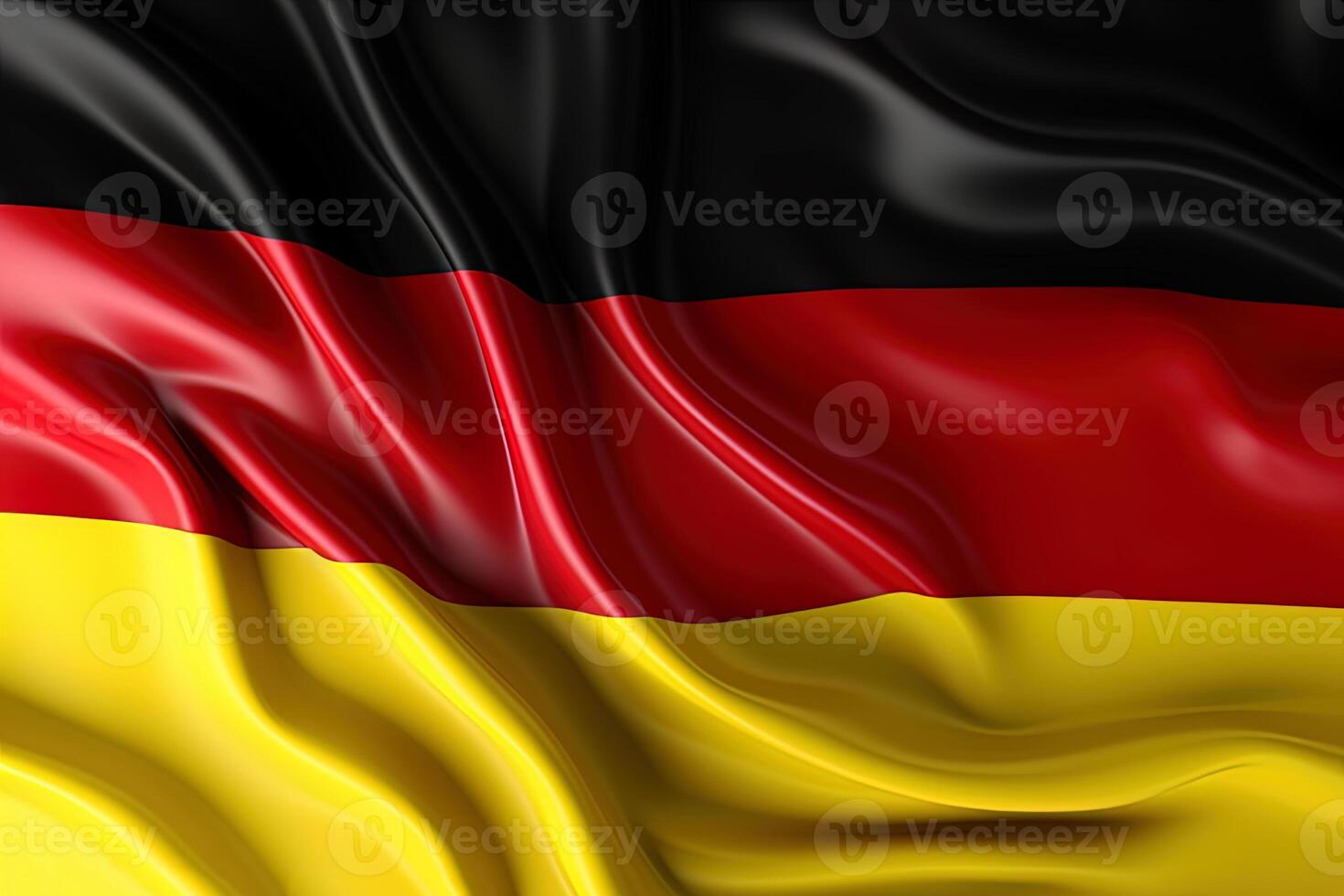 black, red, and gold background, waving the national flag of Germany, waved a highly detailed close-up. photo