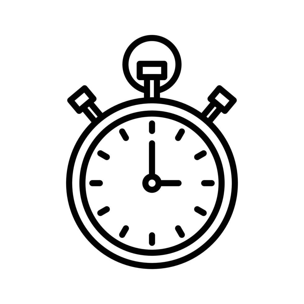 Stopwatch, chronometer icon in line style design isolated on white background. Editable stroke. vector