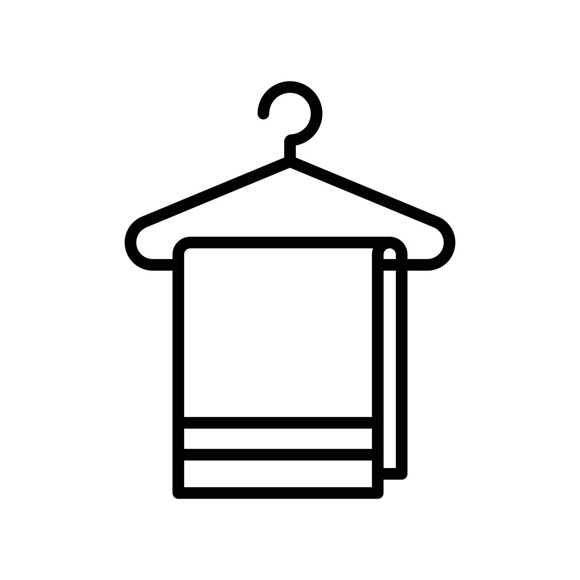 Towel on hanger, towel hanging, face towel icon in line style design