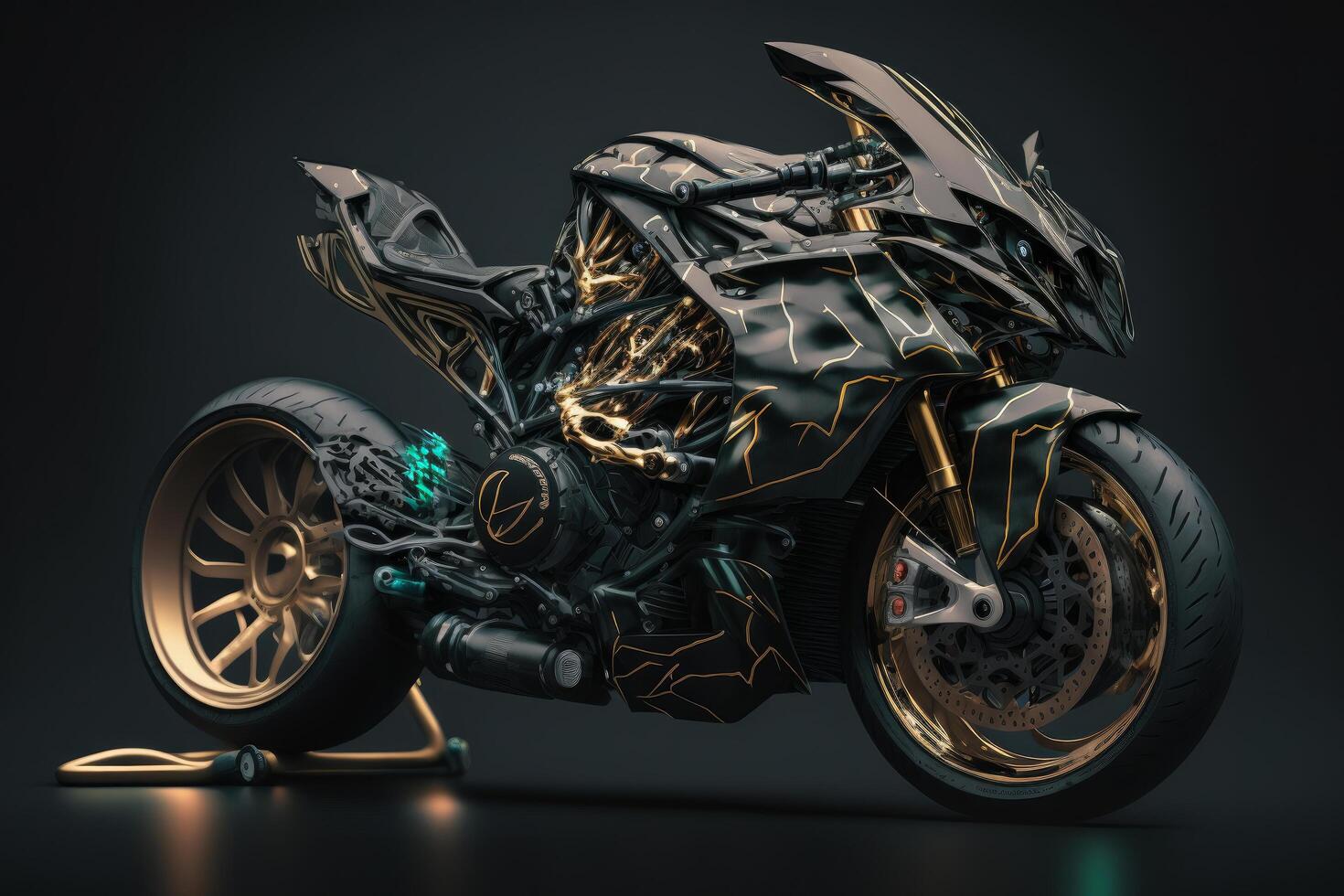 Black sport bike. Illustration photo