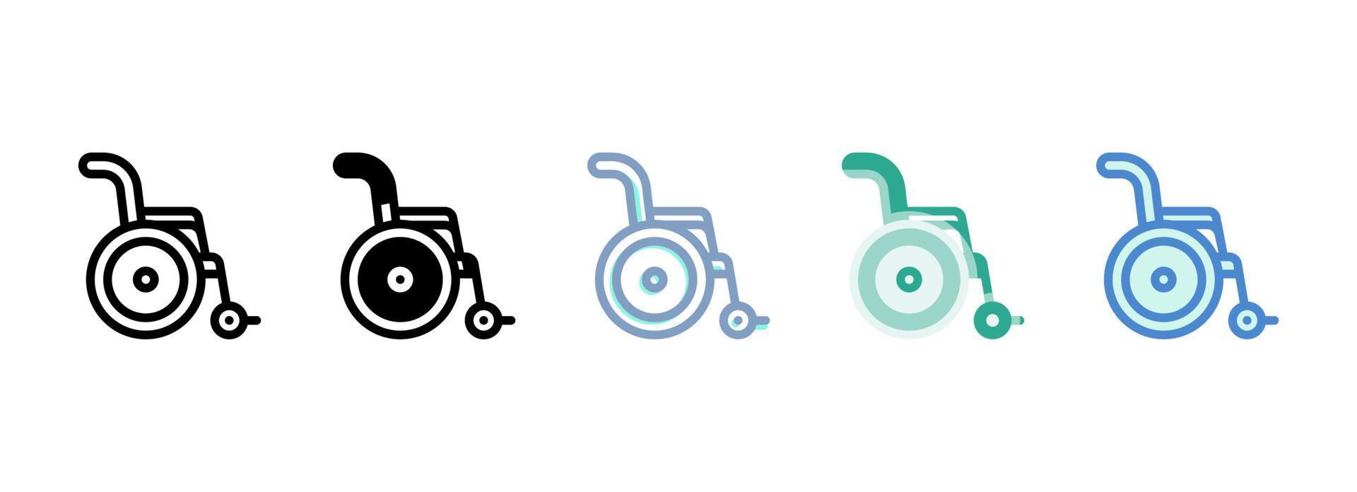 sencillo vector icono en un tema silla de ruedas