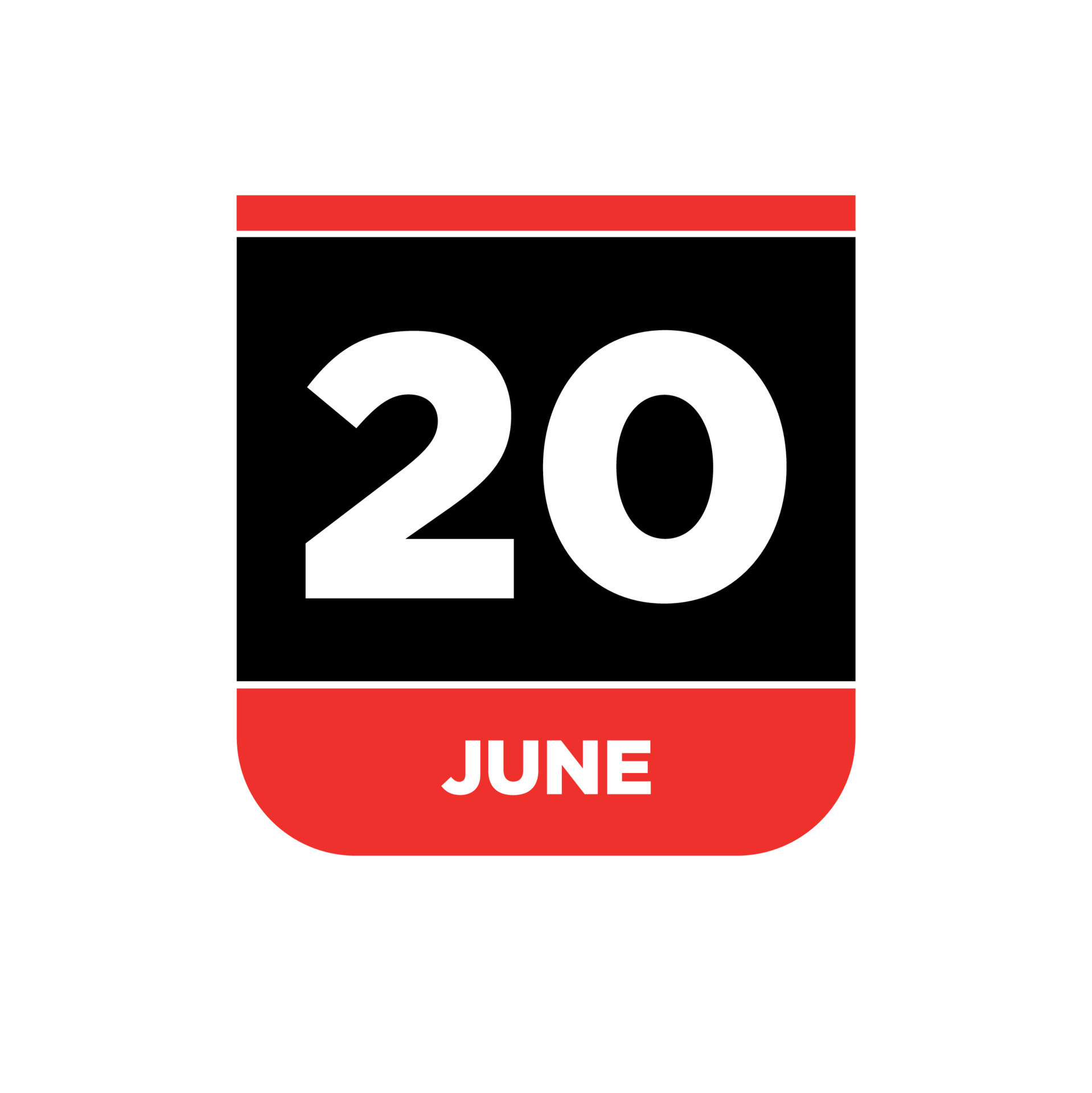 20th june Calendar date vector icon. 20 june lettering. 23128919 Vector