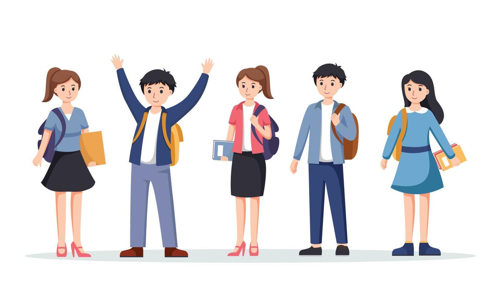 character student. Back to school , university concept vector illustration