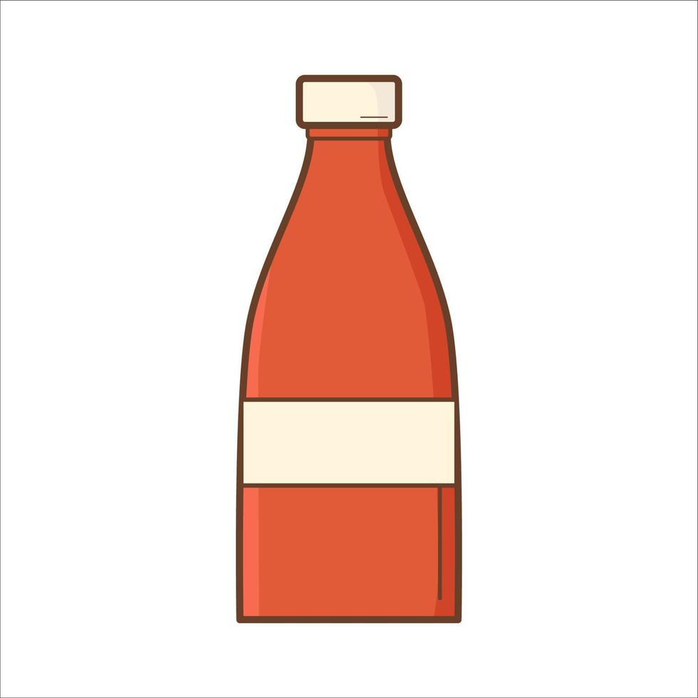 bottle sauce isolated white background vector