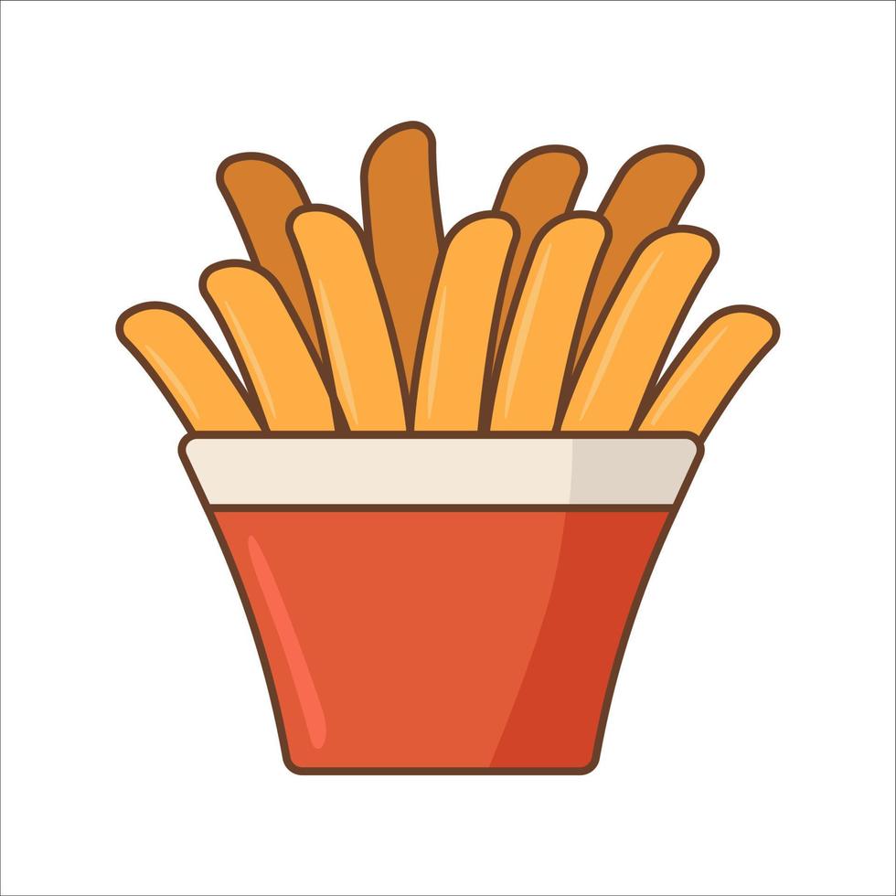 friench fries isolated white background vector