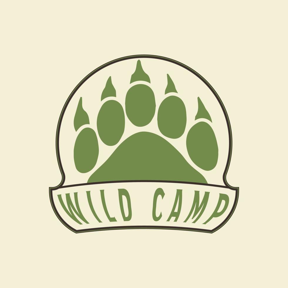 Wild camp Badge Great for shirts, stamps, stickers logos and labels. vector