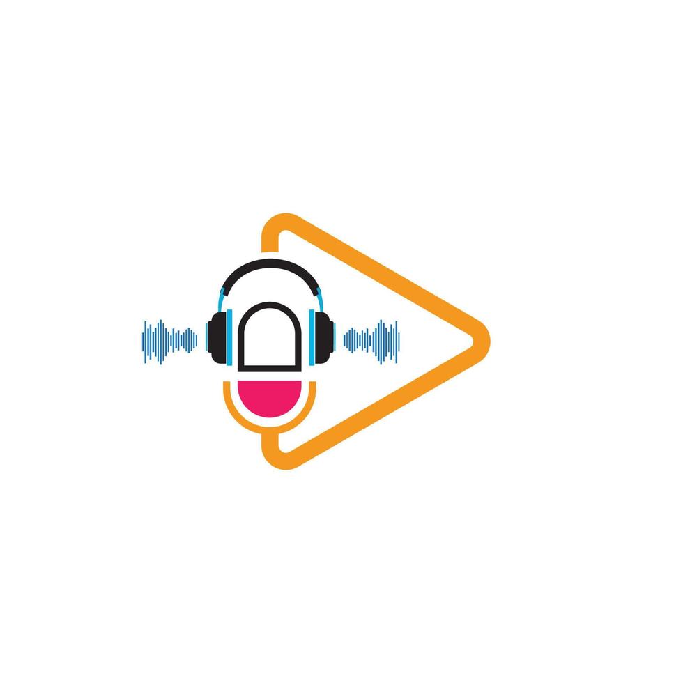 Podcast logo images illustration design vector