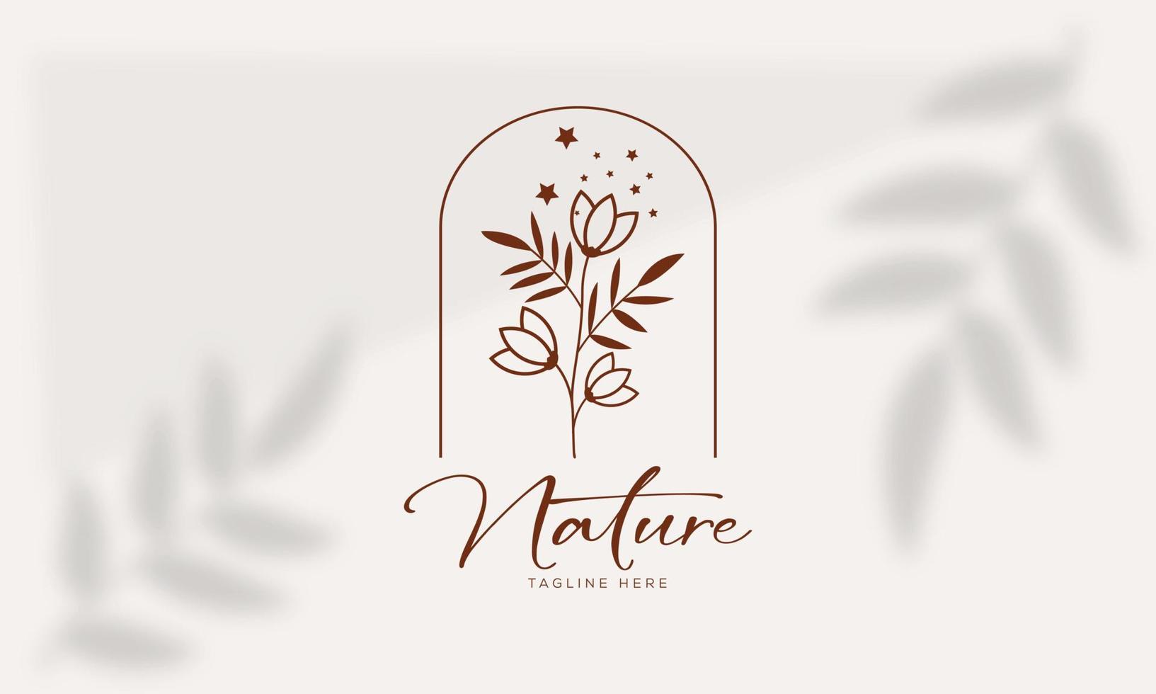 Botanical Floral element Hand Drawn Logo with Wild Flower and Leaves. Logo for spa and beauty salon, boutique, organic shop, wedding, floral designer, interior, photography, cosmetic. Free Vector