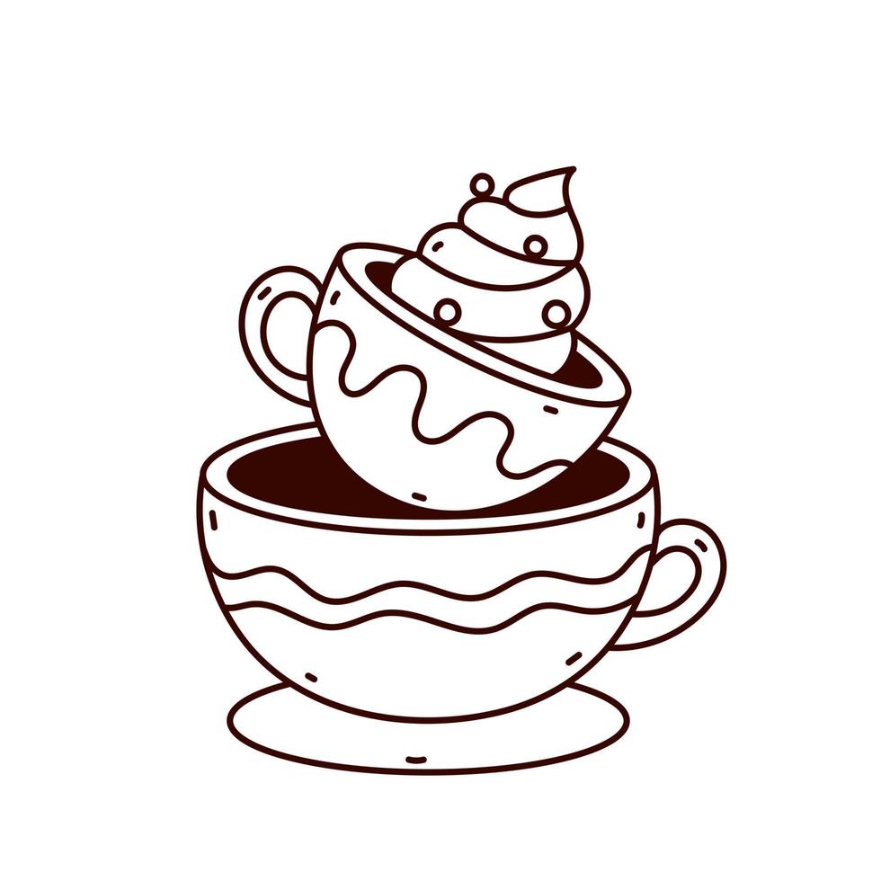 Cute mug doodle vector