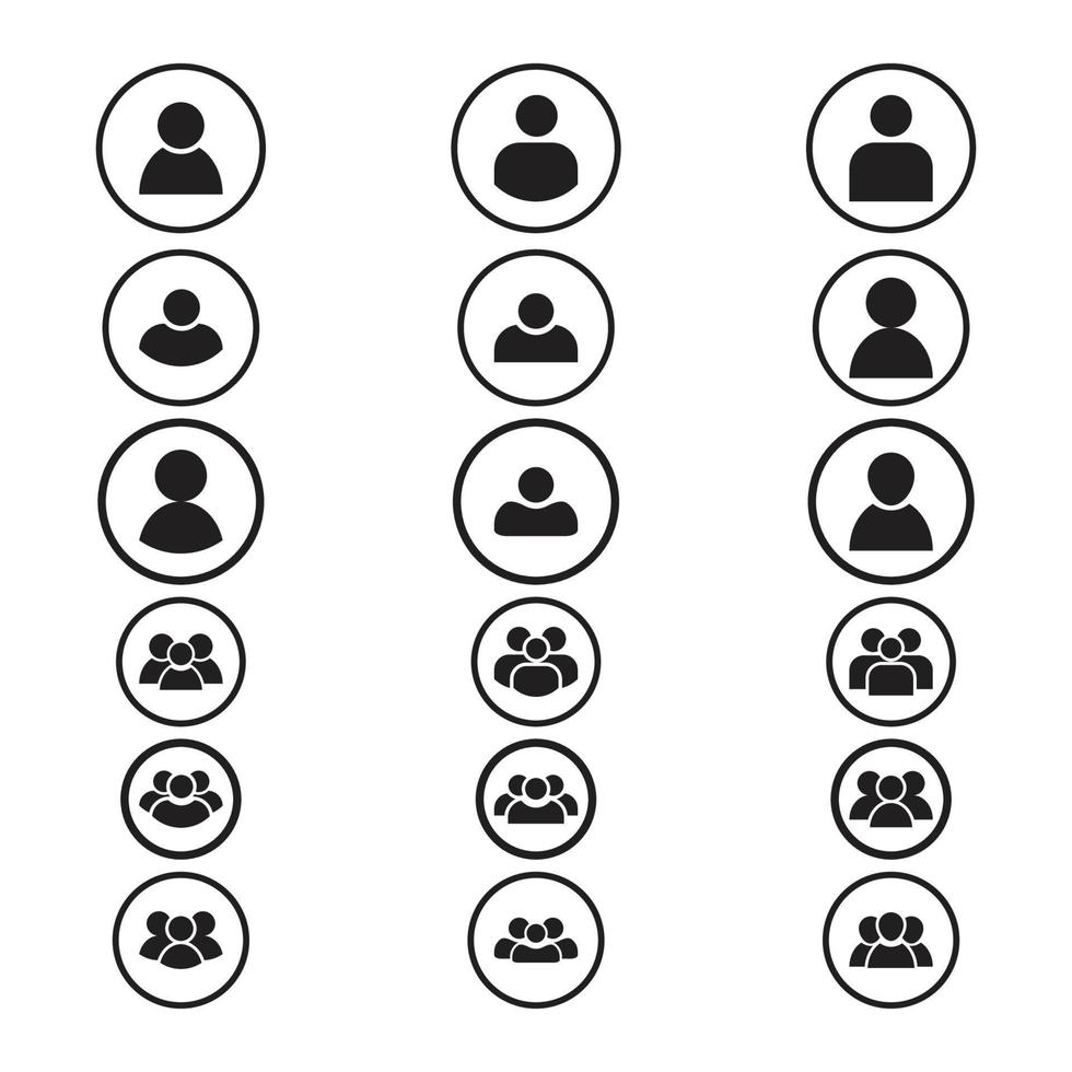 Simple Set of User Icon. Single User Icon. Multiple User Icon. User Icon with circle. vector