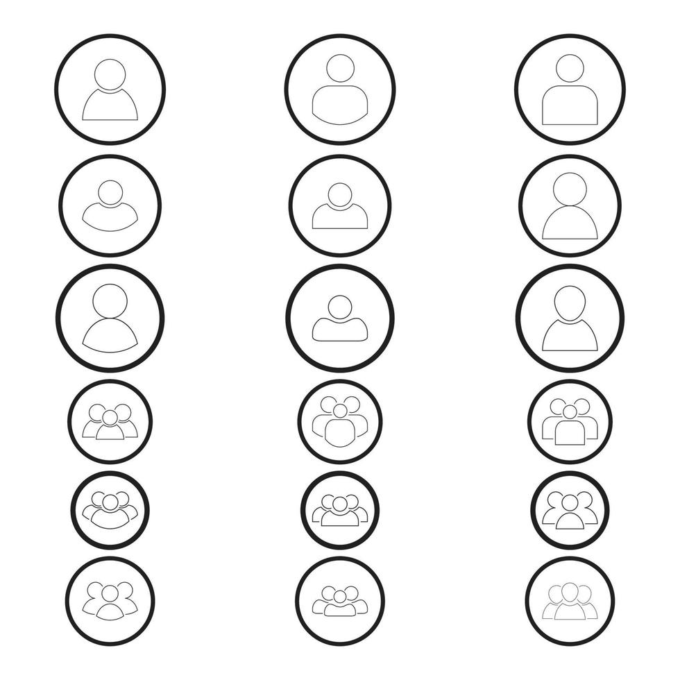 Simple Set of User Icon. Single User Icon. Multiple User Icon. User Icon with circle. vector