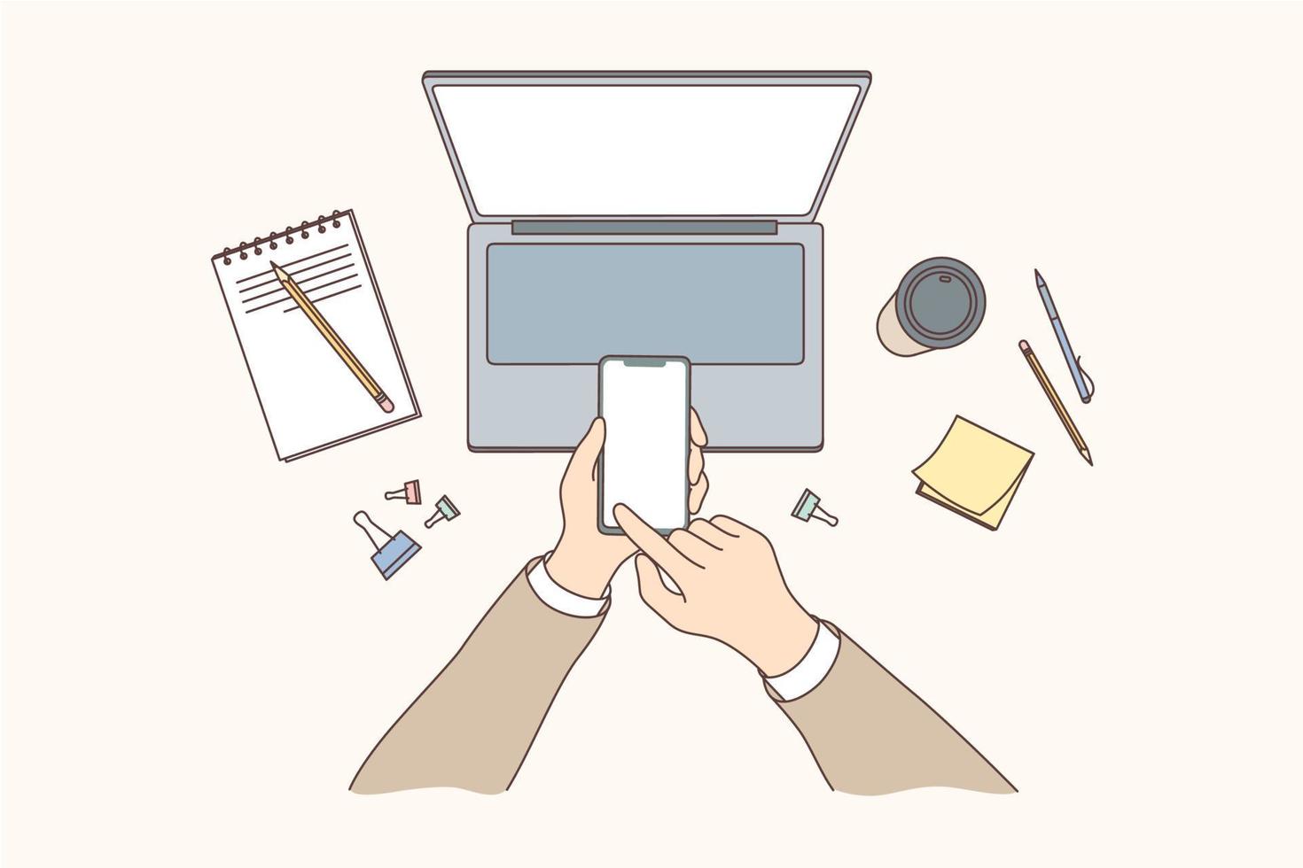Technology, mobile, communication, social media, business concept. vector