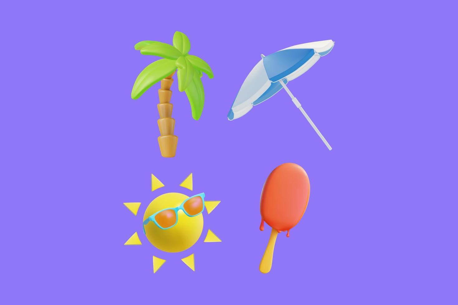Summer Travel Concept Element Set. Vector