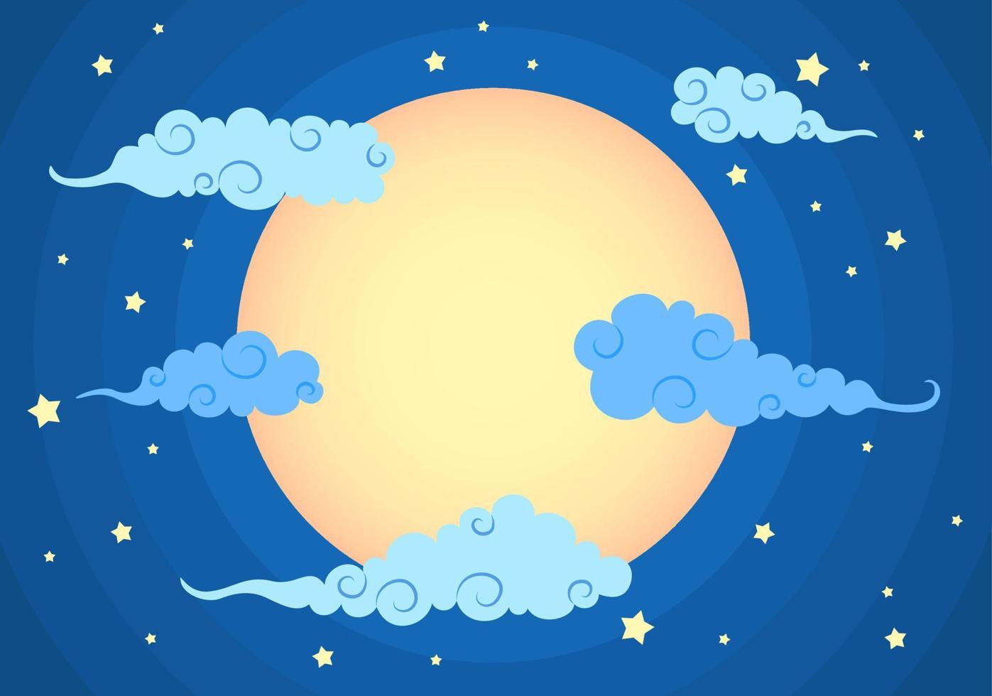Cartoon Color Mid Autumn Festival Concept Poster Background. Vector