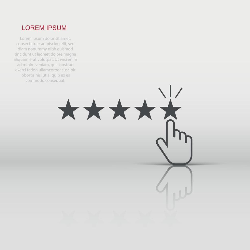 Vector customer reviews, user feedback icon in flat style. Rating sign illustration pictogram. Stars rating business concept.