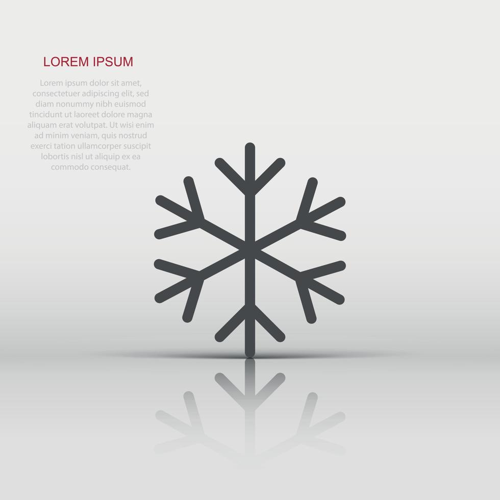 Vector snowflake icon in flat style. Winter sign illustration pictogram. Snow flake business concept.