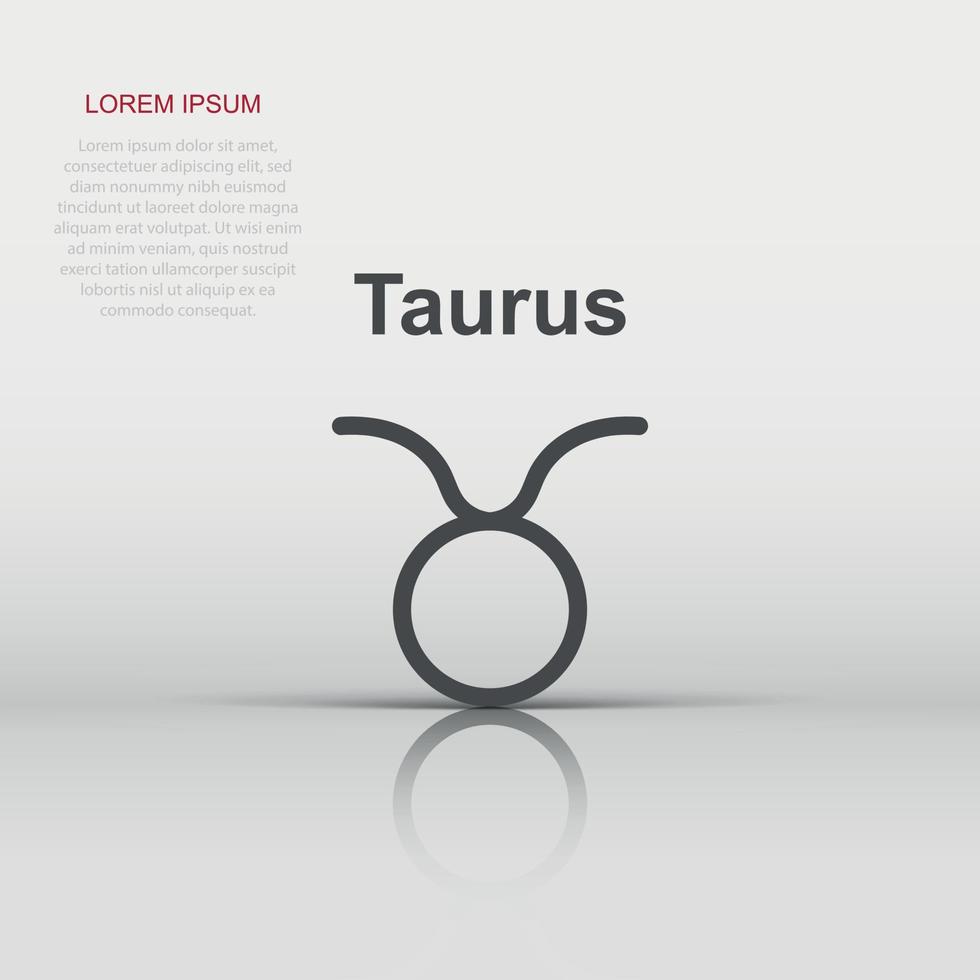 Vector taurus zodiac icon in flat style. Astrology sign illustration pictogram. Taurus horoscope business concept.