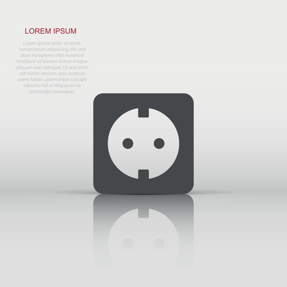 Vector extension cord sign icon in flat style. Electric power socket sign illustration pictogram. Power socket business concept.