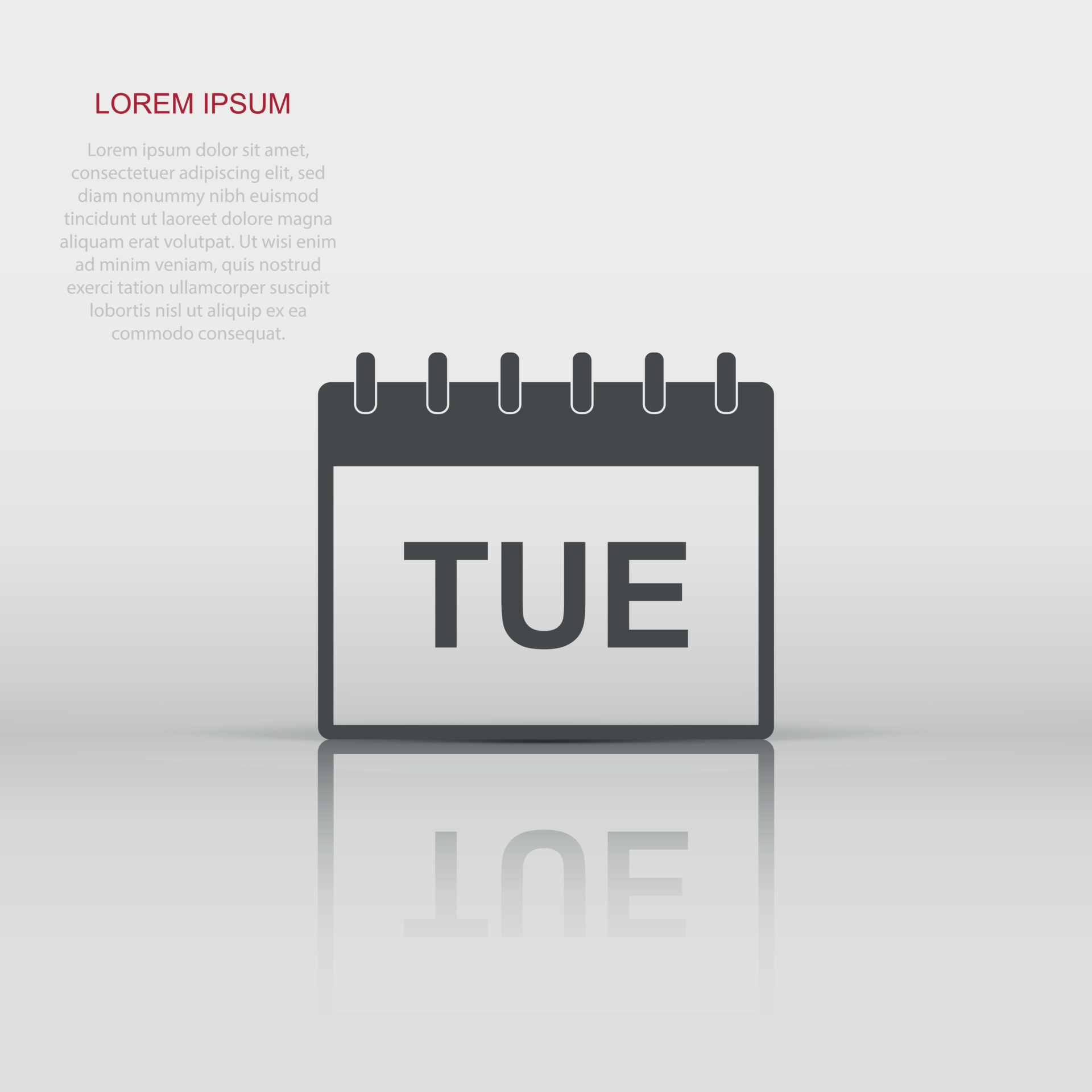 Vector Tuesday Calendar Page Icon In Flat Style Calendar Sign vector-tuesday-calendar-page-icon-in-flat-style-calendar-sign