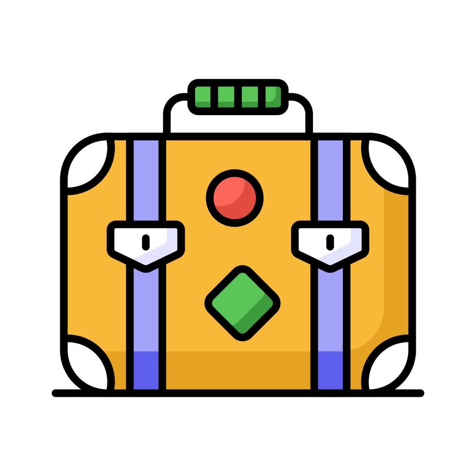 Carefully crafted icon design of luggage bag in trendy style, travel baggage vector design, suitcase icon
