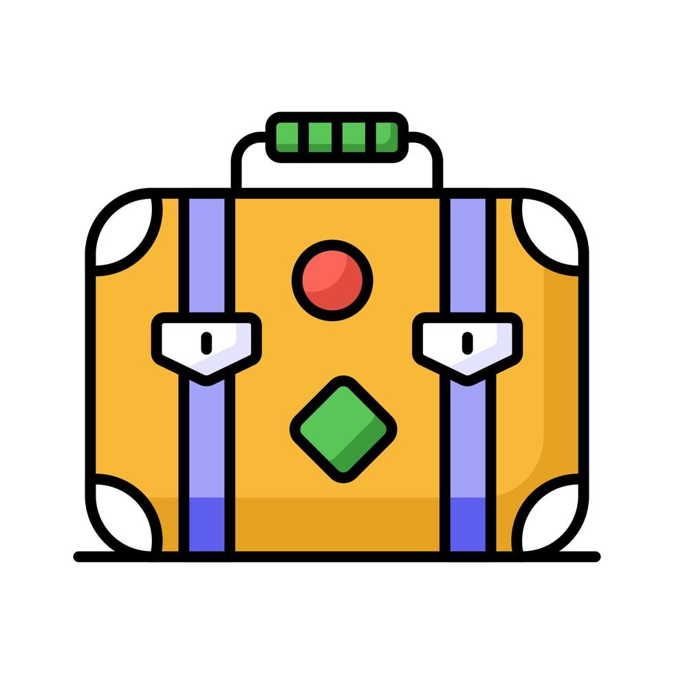 cuidadosamente hecho a mano icono diseño de equipaje bolso en de moda estilo, viaje equipaje vector diseño, maleta icono