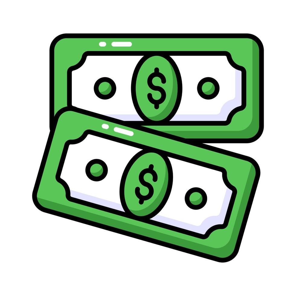 An icon of paper currency in modern style, well designed vector of banknotes