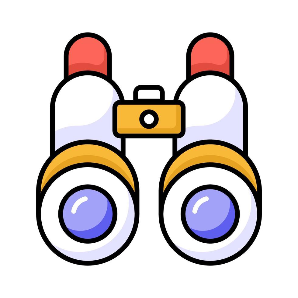 An optical instrument with a lens for each eye, used for viewing distant objects, binoculars vector design in trendy style
