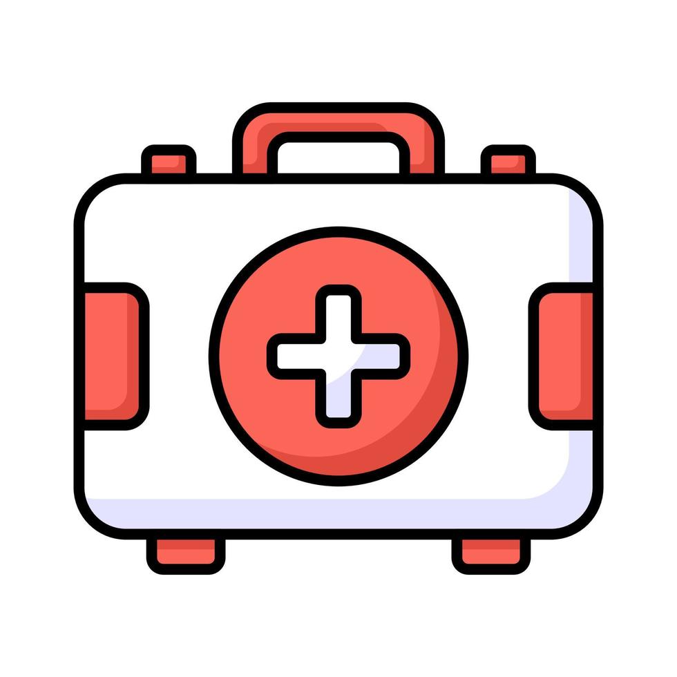 The first aid kit icon typically represents a collection of supplies and equipment used to provide medical assistance in emergency situations vector