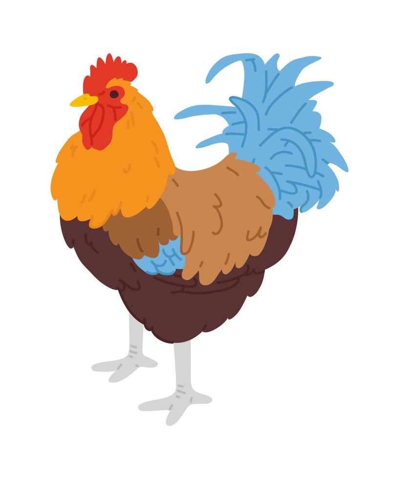 illustration of cartoon rooster vector