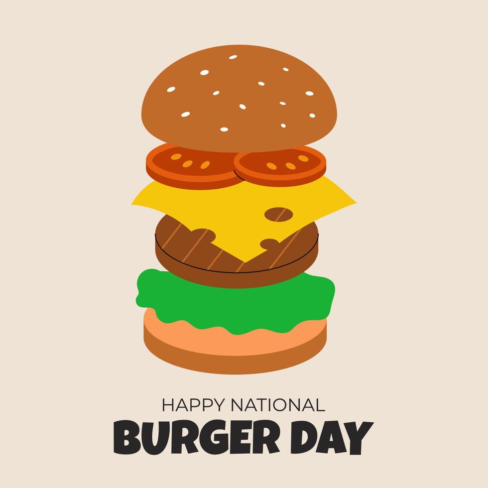 nacional hamburguesa día vector