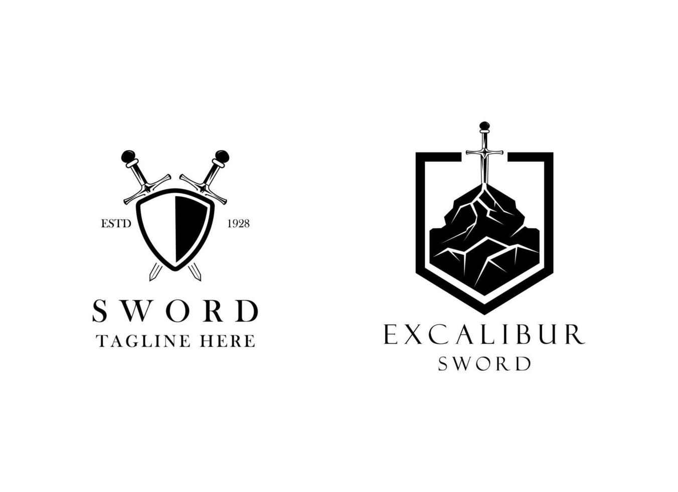 Sword Knight Logo Design. Knight empire vector logo