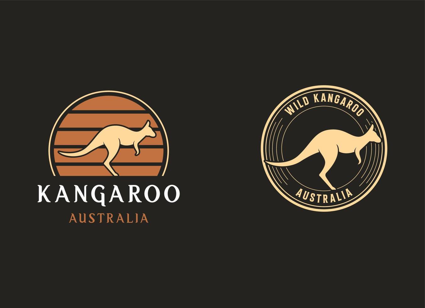 canguro logo vector diseño. australiano animal canguro.