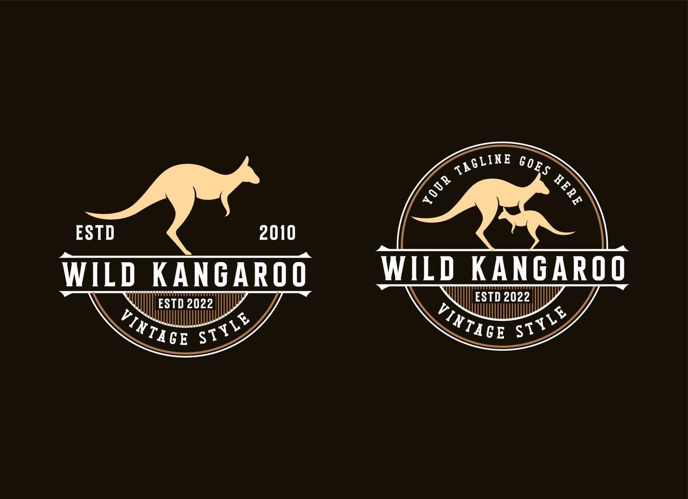 canguro logo vector diseño. australiano animal canguro.