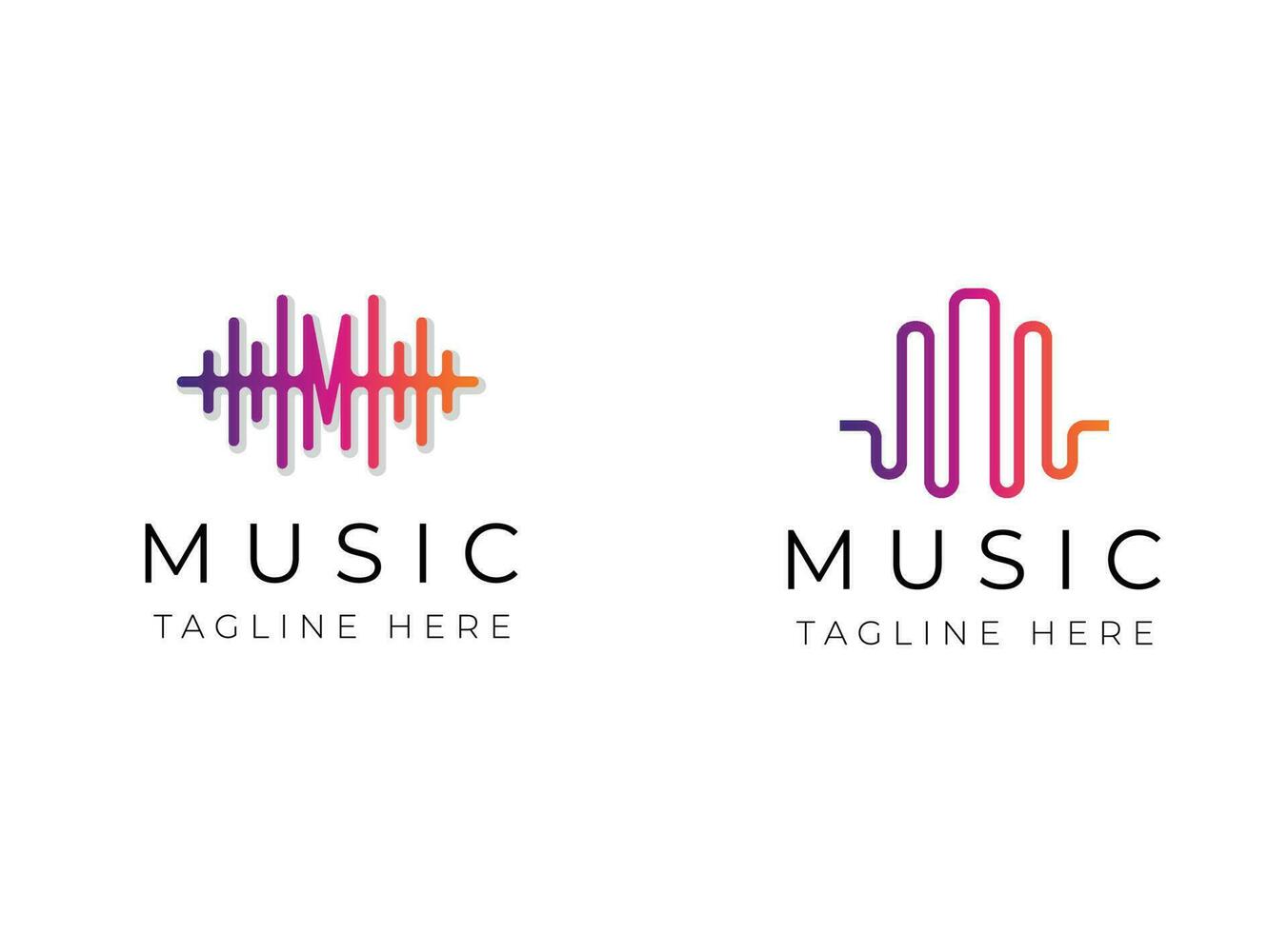 Pulse music element logo. Music Logo Design. Singer, recording, record logo vector. vector